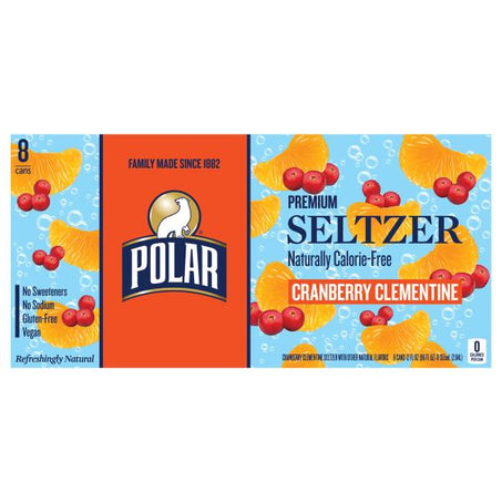 Polar Seltzer Cranberry Clementine 8 x 12 fl oz