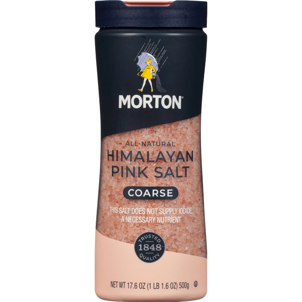 Morton Himalayan Pink Salt, Coarse - for Grilling, Seasoning and more (17.6 oz.)