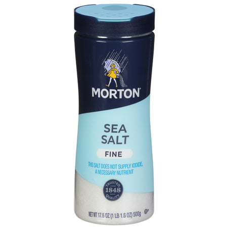 Morton Fine Sea Salt, 17.6 oz