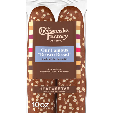 The Cheesecake Factory At Home Famous "Brown Bread", 2 count, Wheat Mini Baguettes