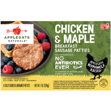 Applegate Chicken & Maple Breakfast Sausage Patties (Frozen) 6 ct