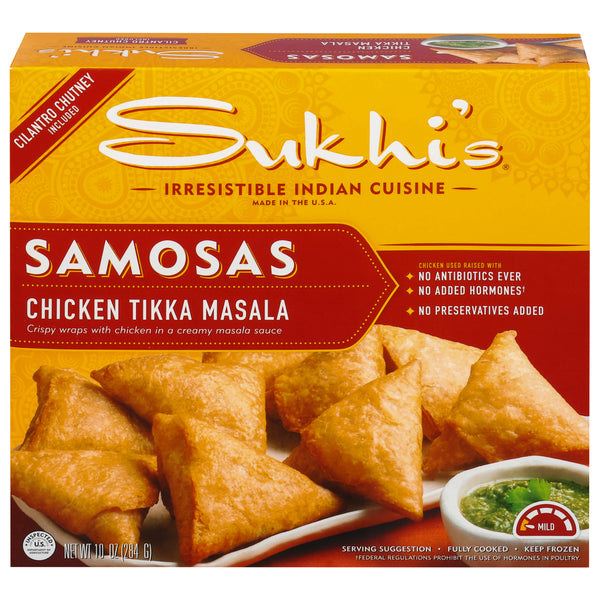 Sukhi's Indian Chicken Tikka Masala Samosa Frozen Appetizer Snack 10 oz
