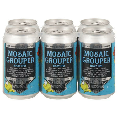 Fort Myers Brewing Co Beer, Hazy IPA, Mosaic Grouper 6 x 12 fl oz