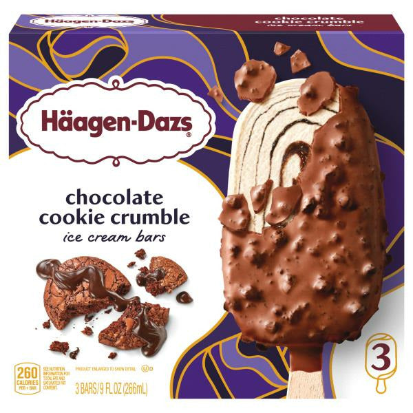 Haagen-Dazs Chocolate Cookie Crumble Ice Cream Bars 3 ct