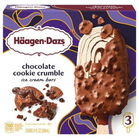Haagen-Dazs Chocolate Cookie Crumble Ice Cream Bars 3 ct