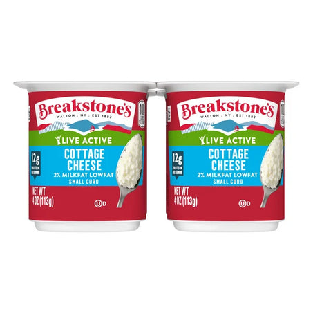 Breakstone's Live Active Low Fat Small Curd Cottage Cheese with 2% Milkfat, cup 4 oz