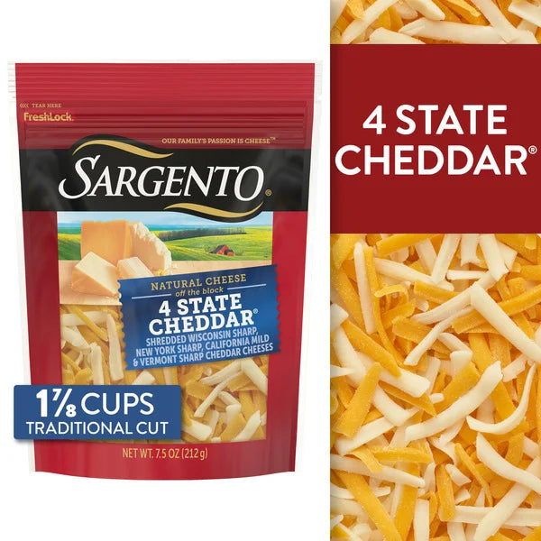 Sargento Shredded Four State Natural Cheddar Cheese 7.5 oz
