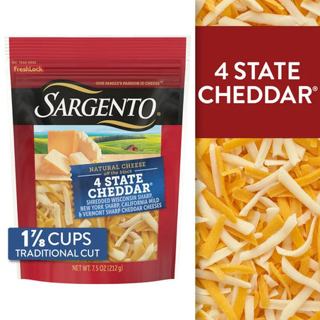 Sargento Shredded Four State Natural Cheddar Cheese 7.5 oz
