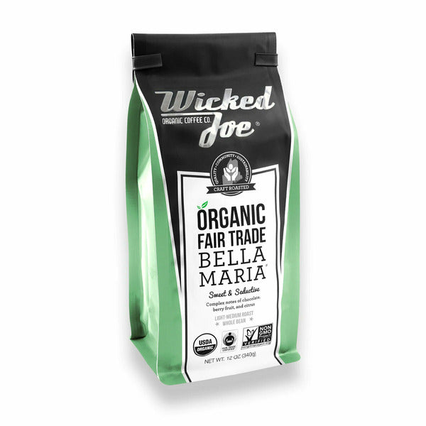 Wicked Joe Organic Coffees Bella Maria, Whole Bean 12 oz
