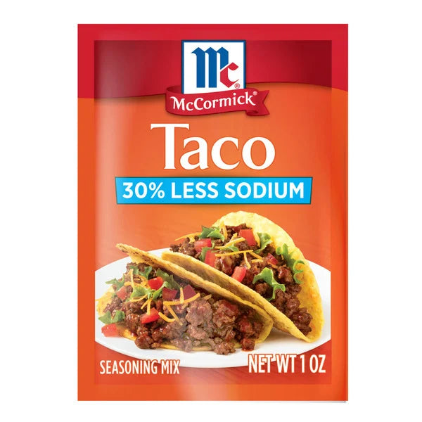 McCormick 30% Less Sodium Taco Seasoning Mix, 1 oz