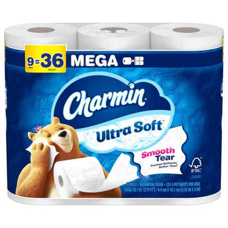Charmin Ultra Soft Toilet Paper Mega Rolls 9 ct