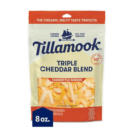 Tillamook Farmstyle Triple Cheddar Cheese Blend Shredded Cheese 8 oz