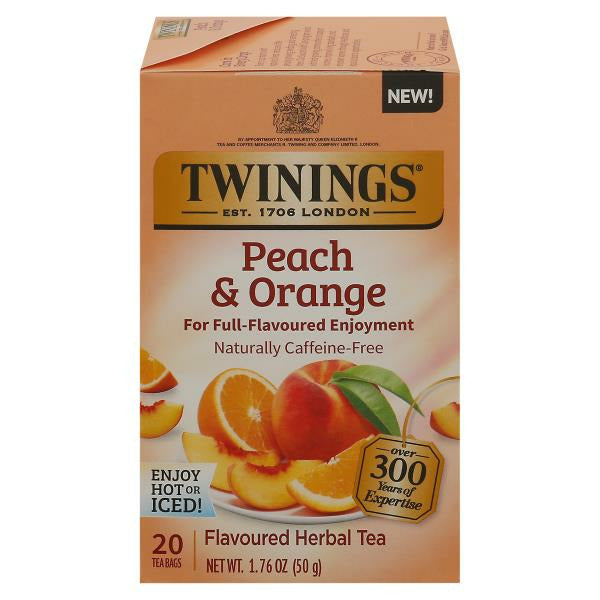 Twinings Herbal Tea, Peach & Orange Flavoured, Tea Bags 20 ct
