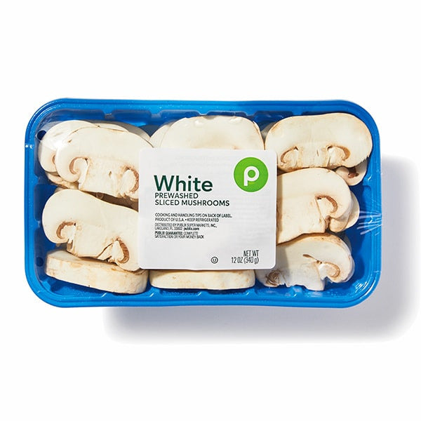 Publix Mushrooms, Sliced, Prewashed, White
