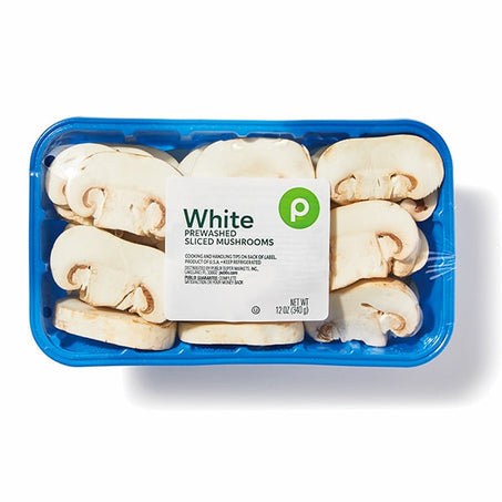 Publix Mushrooms, Sliced, Prewashed, White