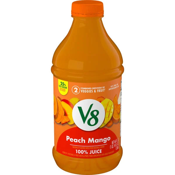 V8 Peach Mango 100% Fruit and Vegetable Juice 46 fl oz