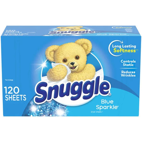 Snuggle Fabric Softener Dryer Sheets Blue Sparkle Scent 120