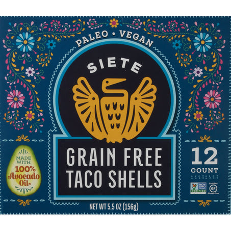 Siete Taco Shells, Grain Free 12 ct