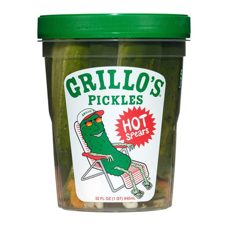 Grillo's Pickles Pickle Spears, Classic Dill, Hot 32 fl oz