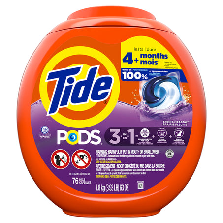 Tide PODS Liquid Laundry Detergent Pacs, Clean Breeze 76 ct