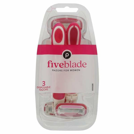 Publix Razors, Five Blade, Disposable for Women 3 ct