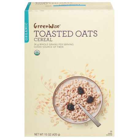 GreenWise Cereal, Organic, Toasted Oats 15 oz