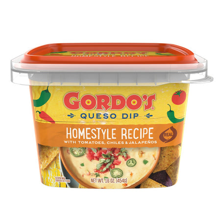 Gordo’s Foodservice Queso Dip Homestyle Recipe with Tomatoes, Chiles & Jalapenos 16 oz