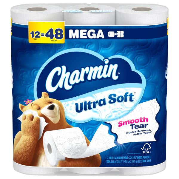 Charmin Ultra Soft Toilet Paper Mega Rolls 12 ct