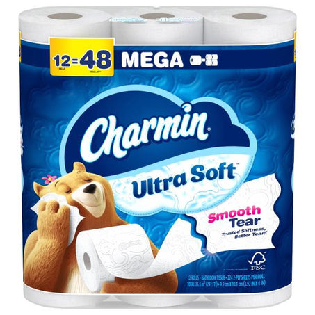 Charmin Ultra Soft Toilet Paper Mega Rolls 12 ct