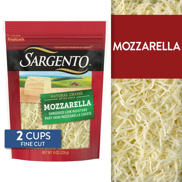 Sargento Shredded Mozzarella Natural Cheese, Fine Cut 8 oz