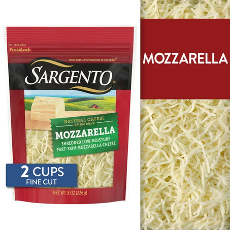 Sargento Shredded Mozzarella Natural Cheese, Fine Cut 8 oz