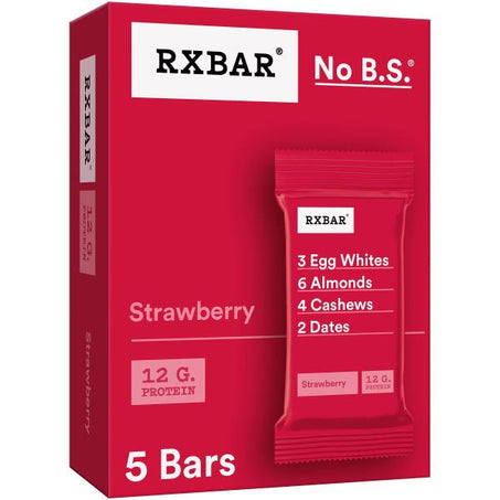 RXBAR Gluten-Free Protein Bars Strawberry, 12g Protein,  5 Count