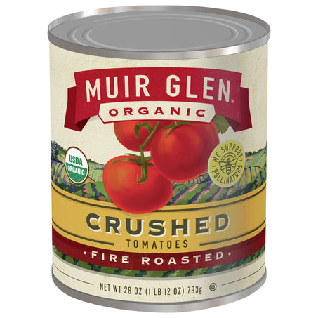Muir Glen Tomatoes, Fire Roasted, Crushed 28 oz