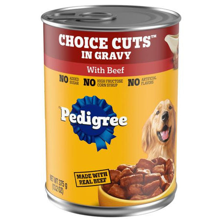 Pedigree Choice Cuts in Gravy Adult Canned Soft Wet Dog Food Beef 13.2 oz