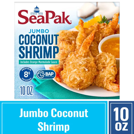 SeaPak Jumbo Coconut Shrimp with Orange Marmalade, Easy to Bake, Frozen