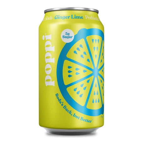 Poppi Prebiotic Soda, Ginger Lime 12 fl oz