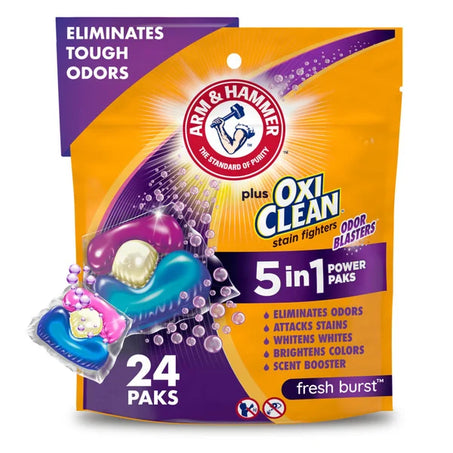 Arm & Hammer Plus Oxiclean With Odor Blasters Laundry Detergent 24 ct