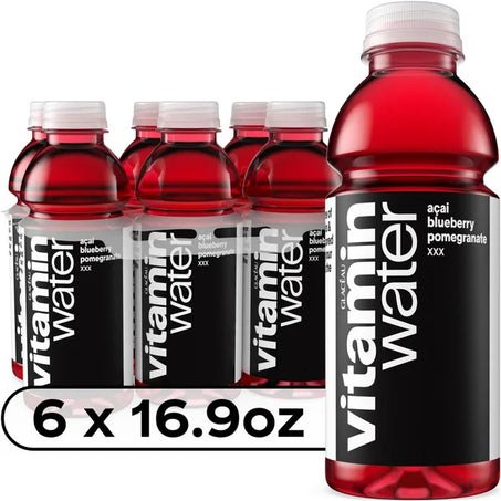 vitaminwater XXX Acai-Blueberry-Pomegranate Flavored Water Beverage Bottles • 6 x 16.9 fl oz