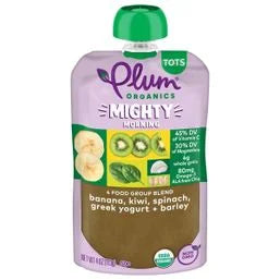 Plum Organics Mighty 4 Tots Banana Kiwi Spinach Kale & Greek Yogurt Baby Food