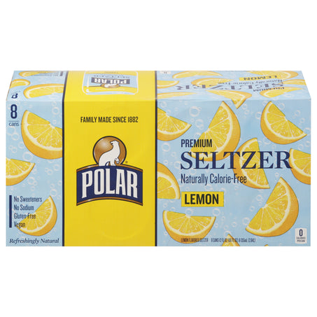 Polar Seltzer, Premium, Lemon 8 x 12 fl oz