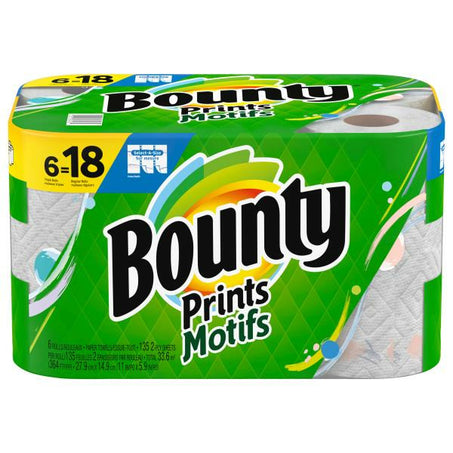 Bounty Select-A-Size Paper Towels 6 ct Prints