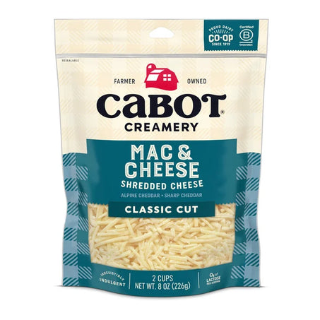Cabot Mac & Cheese Shredded Cheddar Cheese, 8 oz