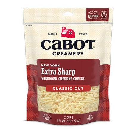 Cabot New York Extra Sharp Shredded Cheddar Cheese, 8 oz