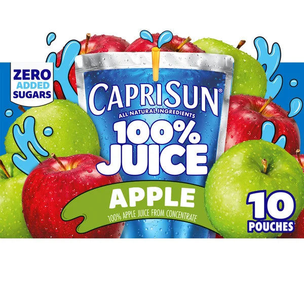 Capri Sun Naturally Flavored 100% Apple Juice Kids Drink Pouches