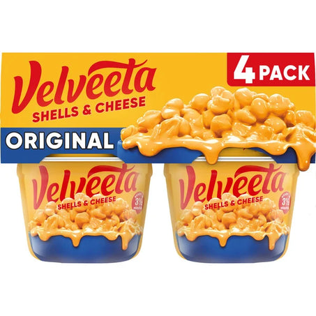 VELVEETA Shells & Cheese Original Microwavable Mac & Cheese Cups 4 ct