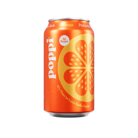 Poppi Prebiotic Soda, Orange 12 fl oz