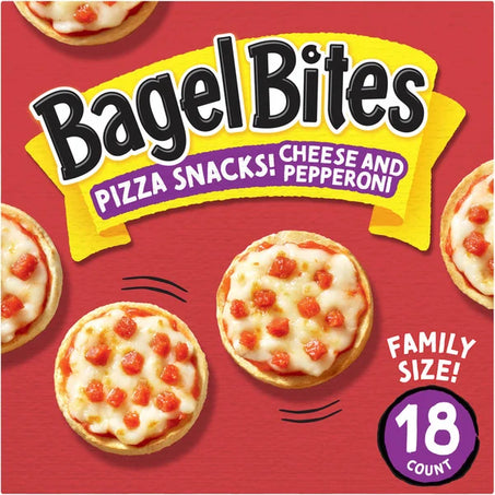 Bagel Bites Cheese & Pepperoni Mini Pizza Bagel Frozen Food Snacks 18 ct