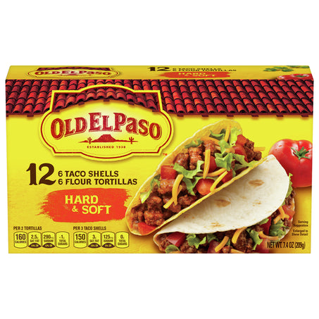 Old El Paso Taco Shells & Flour Tortillas, Hard & Soft 12 ct