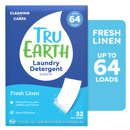 Tru Earth Laundry Detergent Sheets, Fresh Linen 32 ct