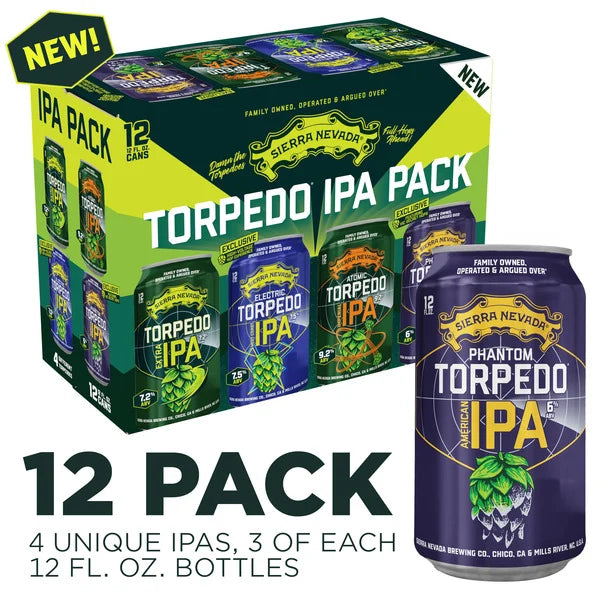 Sierra Nevada Torpedo IPA Pack Craft Beer 12 Pack (12oz Cans)